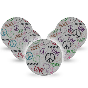 ExpressionMed OverPatch Peace & Love Adhesive Patch Freestyle Libre 2 or 3