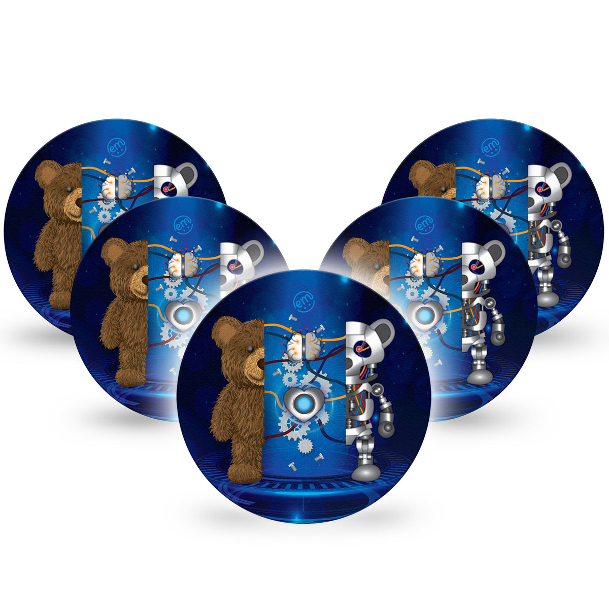 ExpressionMed OverPatch Robo Teddy Adhesive Patch Freestyle Libre 2 or