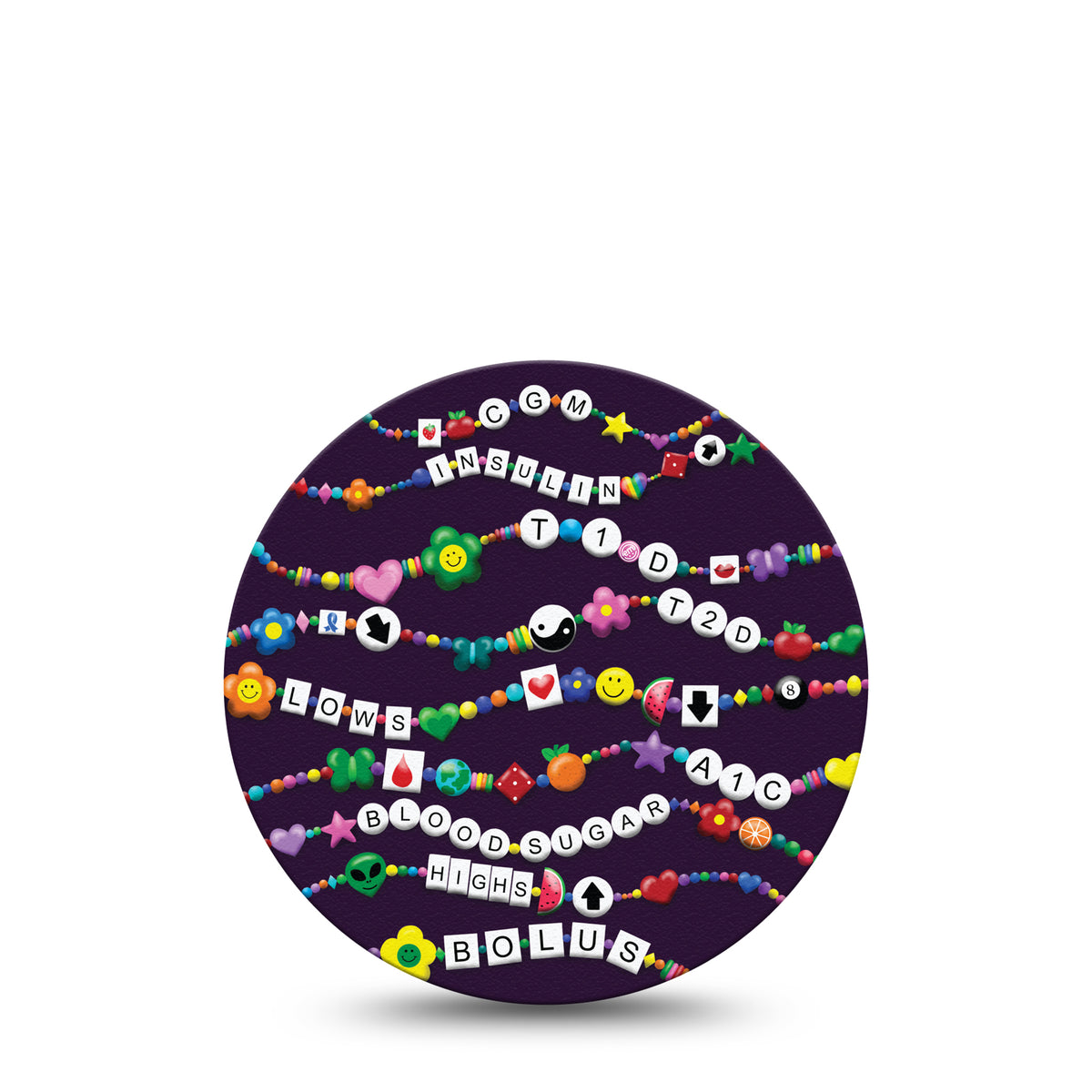 ExpressionMed OverPatch Awareness Friendship Bracelet Adhesive Patch Freestyle Libre 2 or 3