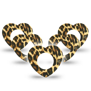 ExpressionMed Leopard Print Heart-Shaped Adhesive Patch Freestyle Libre 2