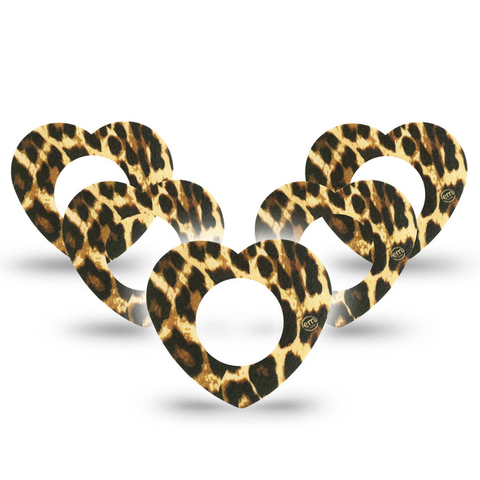 ExpressionMed Leopard Print Heart-Shaped Adhesive Patch Freestyle Libre 2