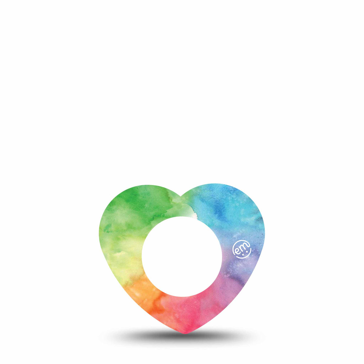 ExpressionMed Rainbow Clouds Heart Shaped Adhesive Patch Freestyle Libre 2