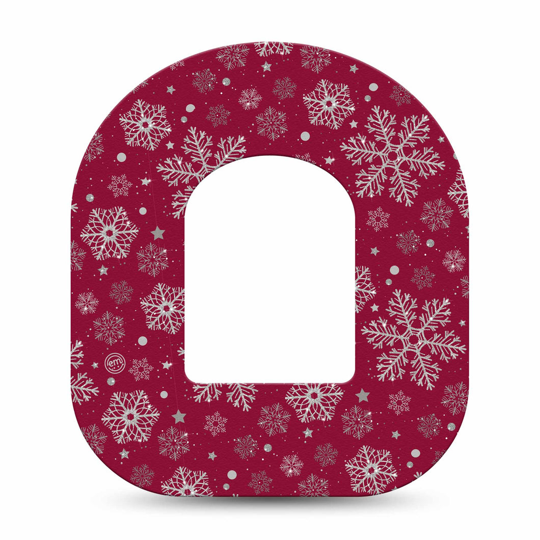 ExpressionMed Silver Snowflakes Adhesive Patch Omnipod