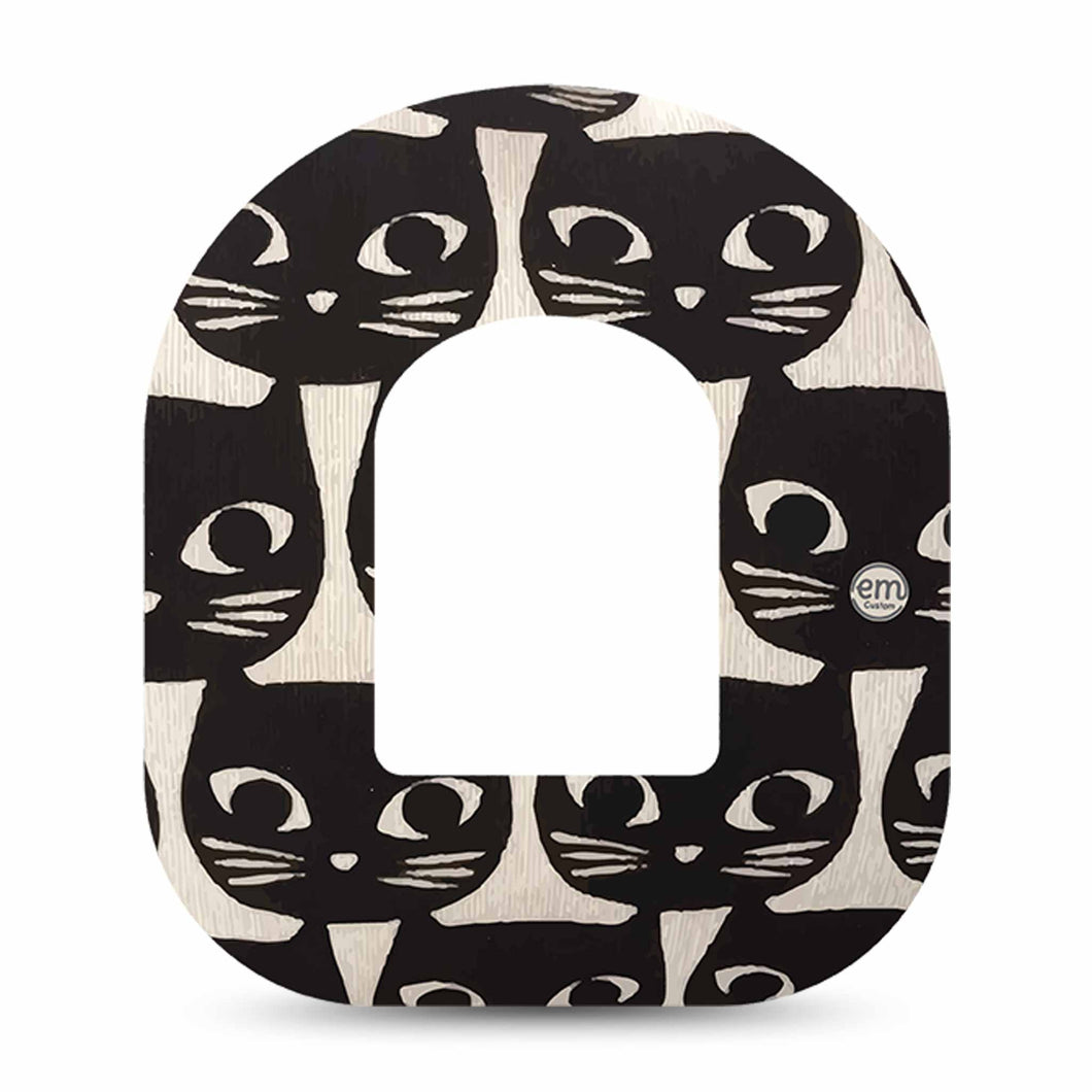 ExpressionMed Black Cats Adhesive Patch Omnipod