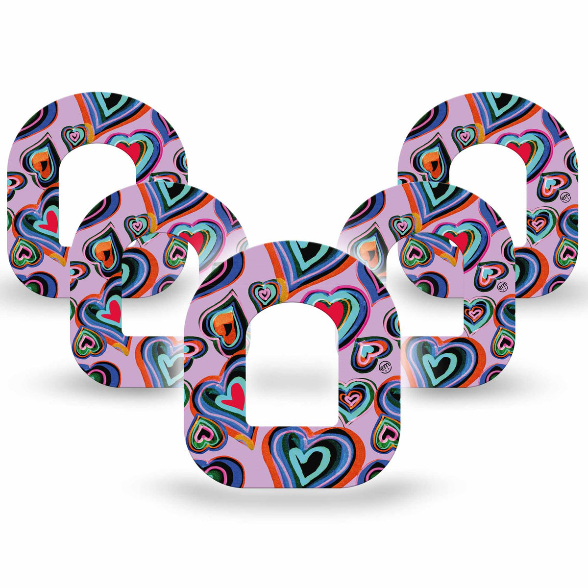 ExpressionMed Neon Hearts Adhesive Patch Omnipod