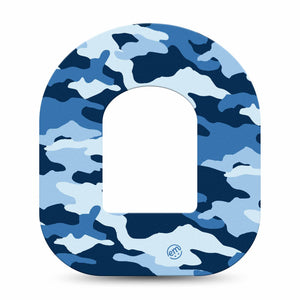 ExpressionMed Blue Camo Adhesive Patch Omnipod