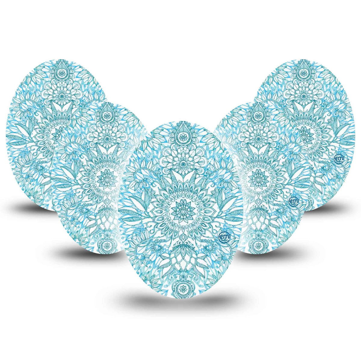 ExpressionMed Aqua Floral Adhesive Patch Oval