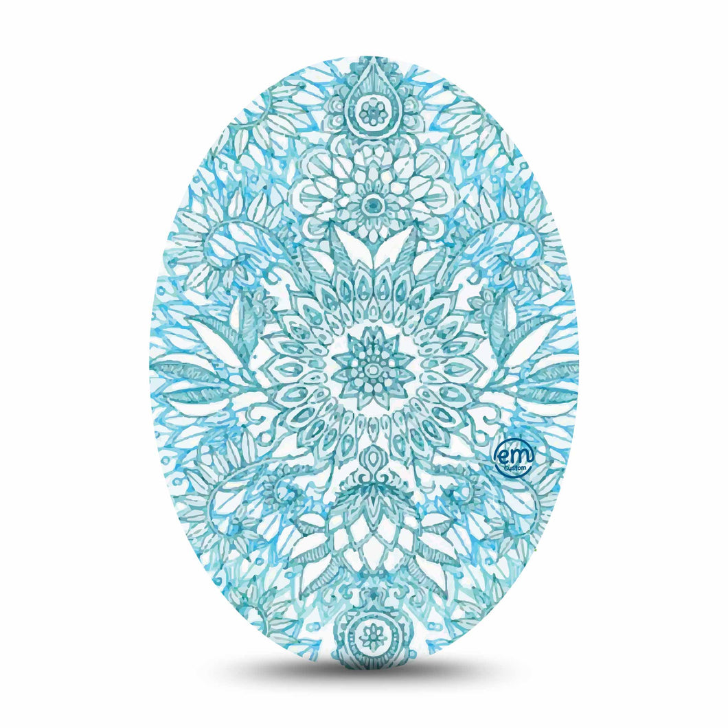 ExpressionMed Aqua Floral Adhesive Patch Oval
