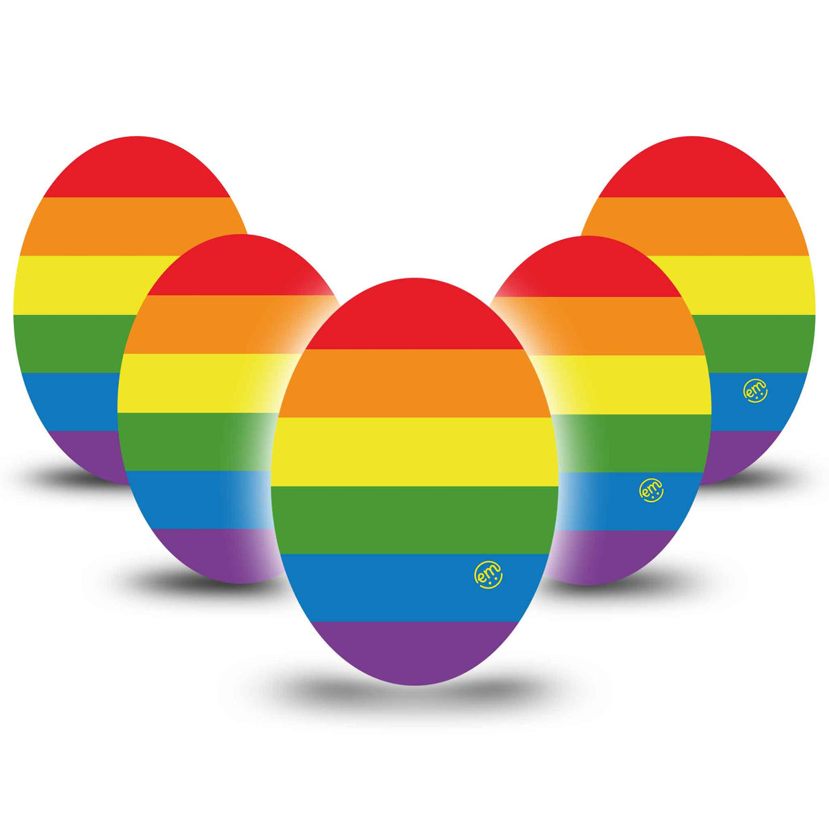 ExpressionMed Rainbow Pride Flag Adhesive Patch Oval
