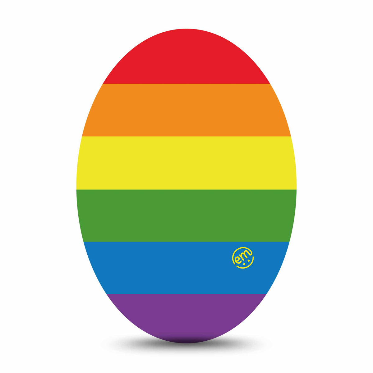 ExpressionMed Rainbow Pride Flag Adhesive Patch Oval