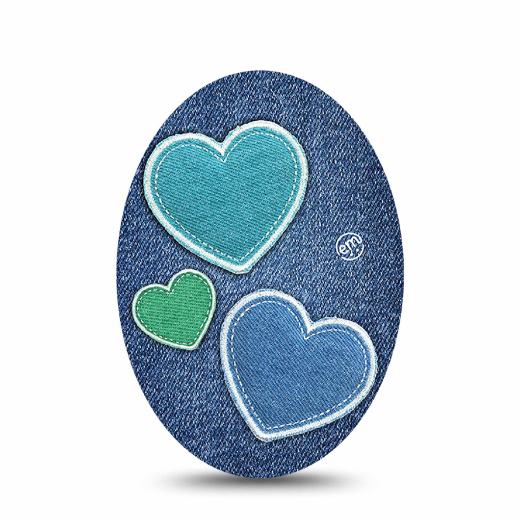 ExpressionMed Denim Heart Adhesive Patch Oval