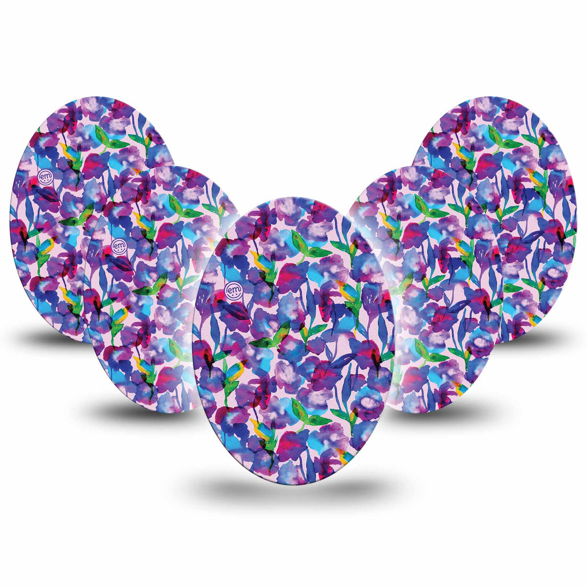 ExpressionMed Vibrant Purple Flowers Adhesive Patch Oval