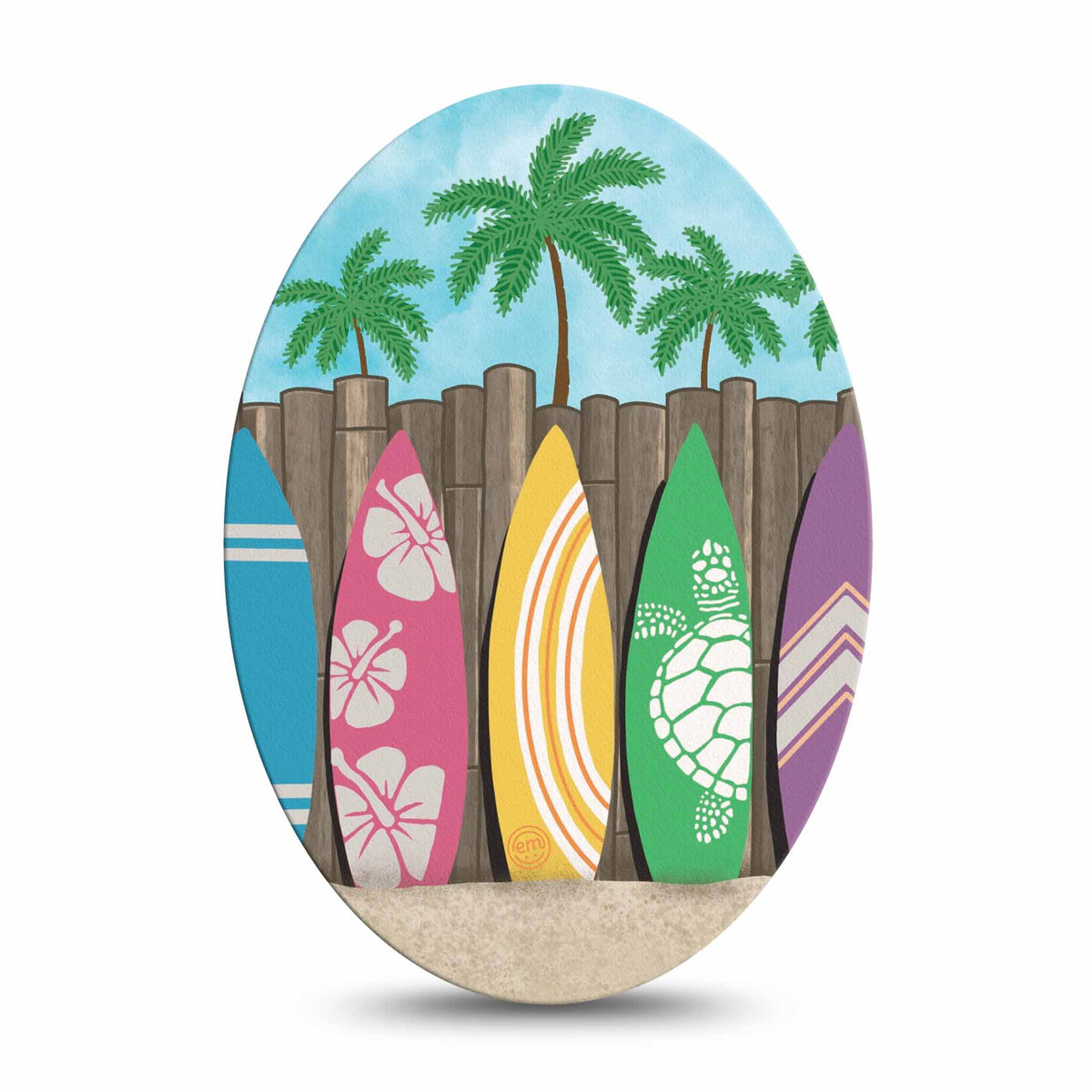 ExpressionMed Surfs Up Adhesive Patch Oval