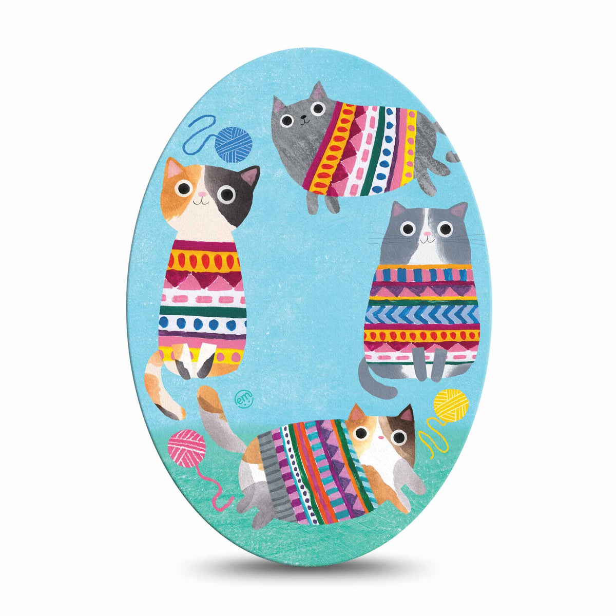 ExpressionMed Sweater Cats Adhesive Patch Oval