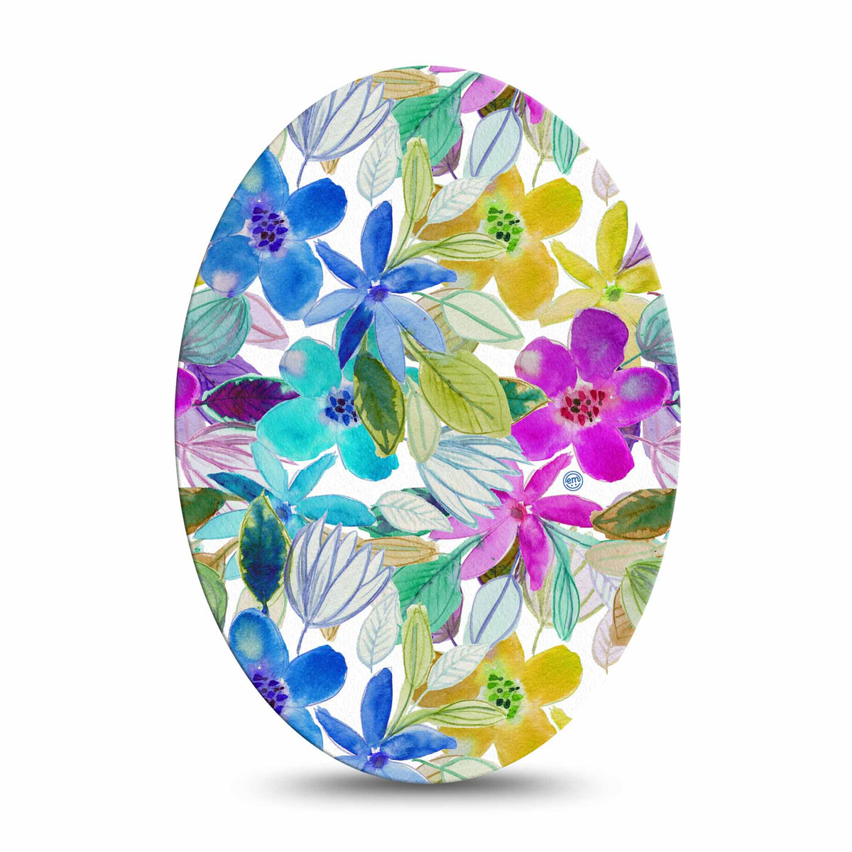 ExpressionMed Watercolour Floral Adhesive Patch Oval