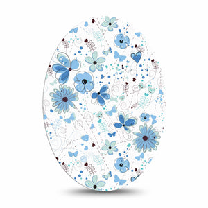 ExpressionMed Cute Blue Flowers Adhesive Patch Oval