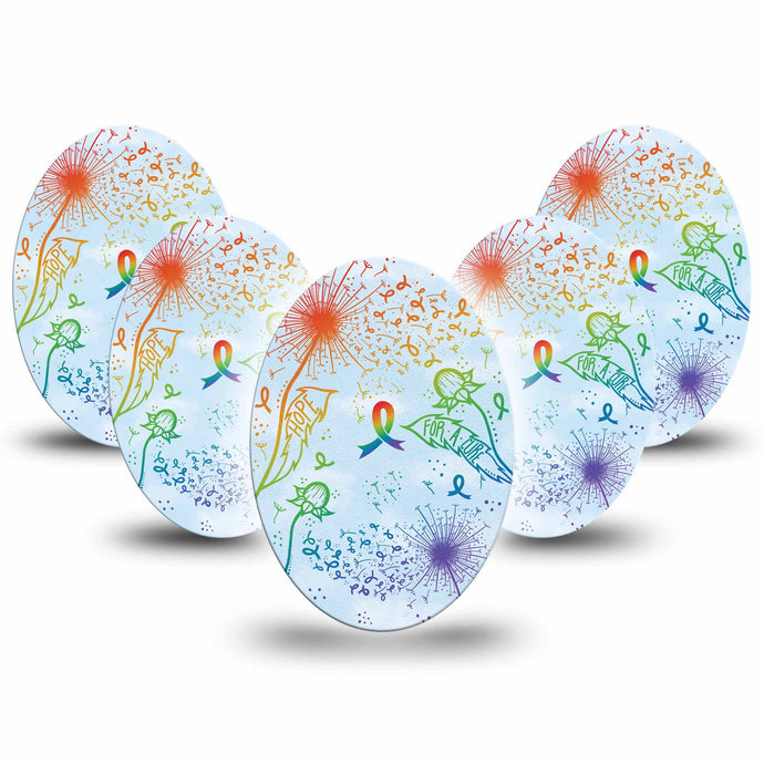 ExpressionMed Rainbow Dandelion Adhesive Patch Oval