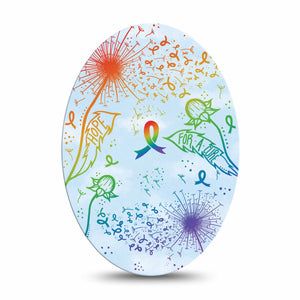 ExpressionMed Rainbow Dandelion Adhesive Patch Oval