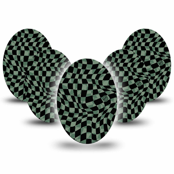 ExpressionMed Green & Black Checkerboard Adhesive Patch Oval