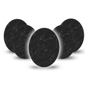 ExpressionMed Black Marble Adhesive Patch Oval