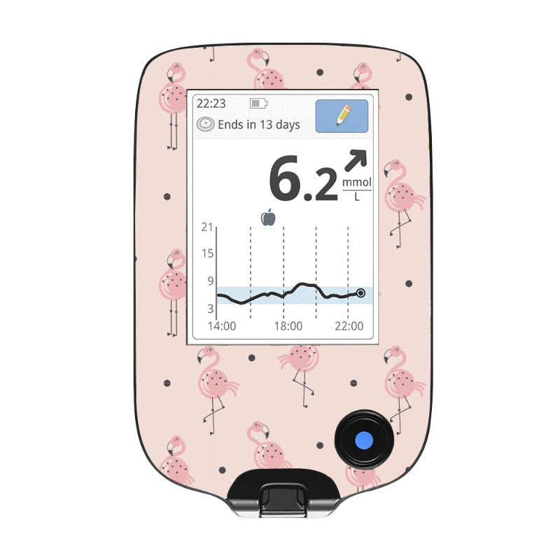Freestyle Libre 2 Reader Sticker (Fancy Flamingos)