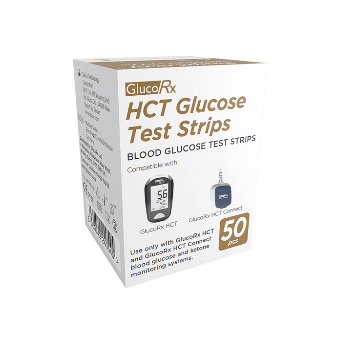 GlucoRx HCT Glucose Test Strips - For GlucoRx HCT Meters - 1 x 50
