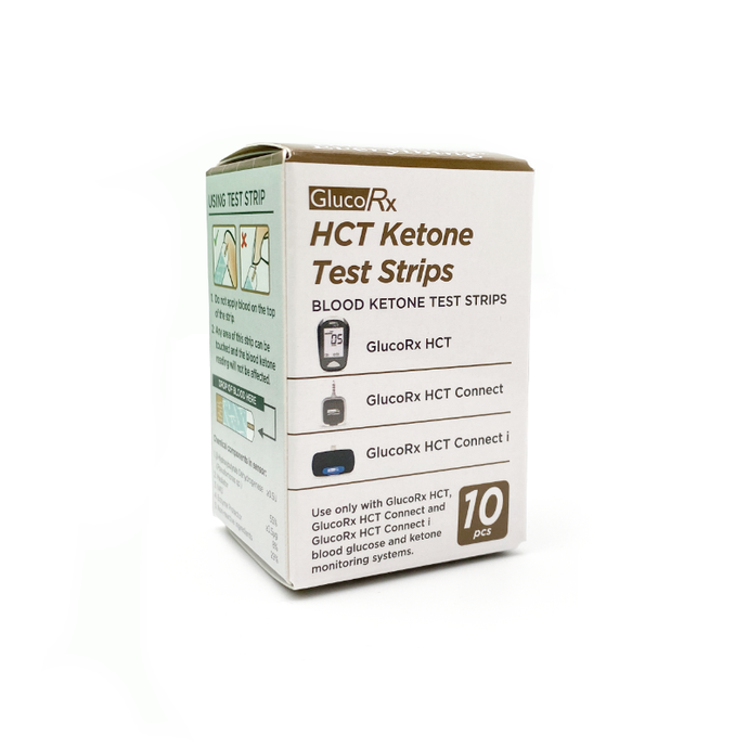 Multibuy - GlucoRx HCT Ketone Test Strips - For GlucoRx HCT Meters - 3 x packs of 10 (30 test strips)