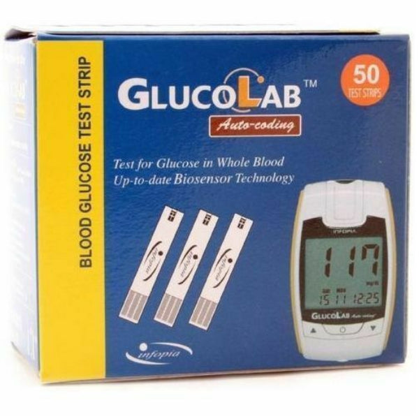 GlucoLab Blood Glucose Test Strips - Pack of 50