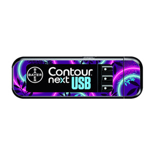 Bayer Contour Next USB Vinyl Sticker (Leafy Lights)