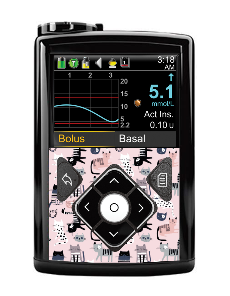 Medtronic 640G/670G/780G Button Panel Sticker (Kitty Cat)