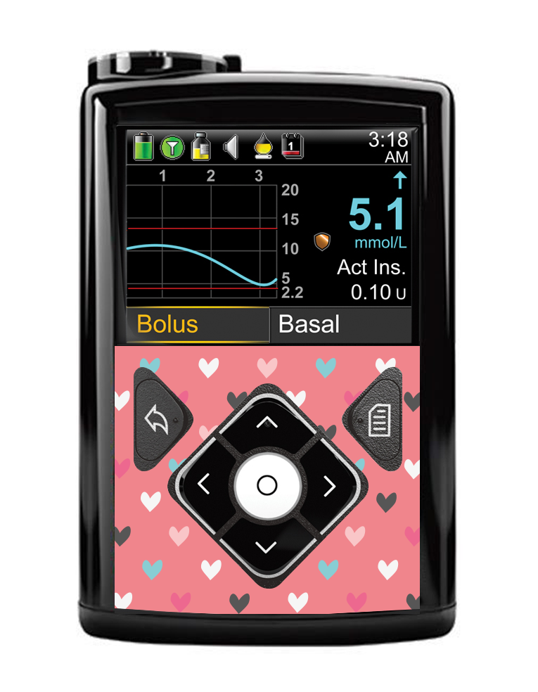 Medtronic 640G/670G/780G Button Panel Sticker (Heart to Heart)