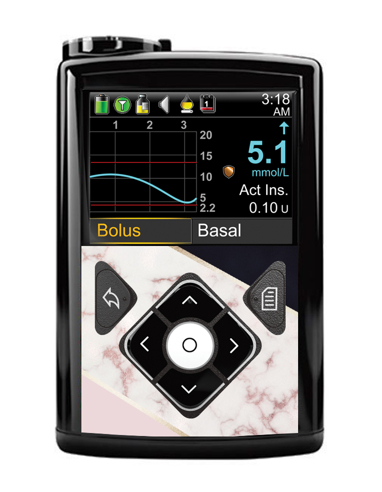 Medtronic 640G/670G/780G Button Panel Sticker (Blush Marble)