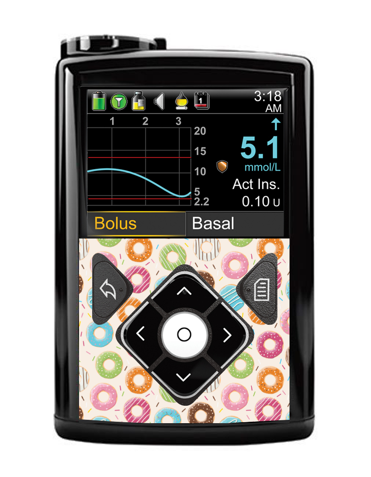Medtronic 640G/670G/780G Button Panel Sticker (Donuts)