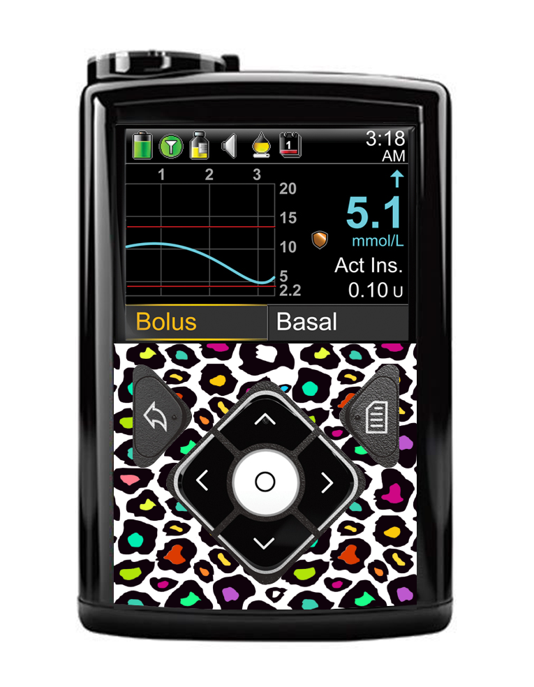 Medtronic 640G/670G/780G Button Panel Sticker (Neon Leopard)