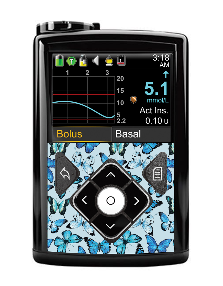 Medtronic 640G/670G/780G Button Panel Sticker (Butterfly Blue)