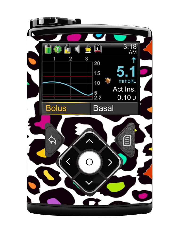Medtronic 640/670/780G Pump Sticker (Neon Leopard)