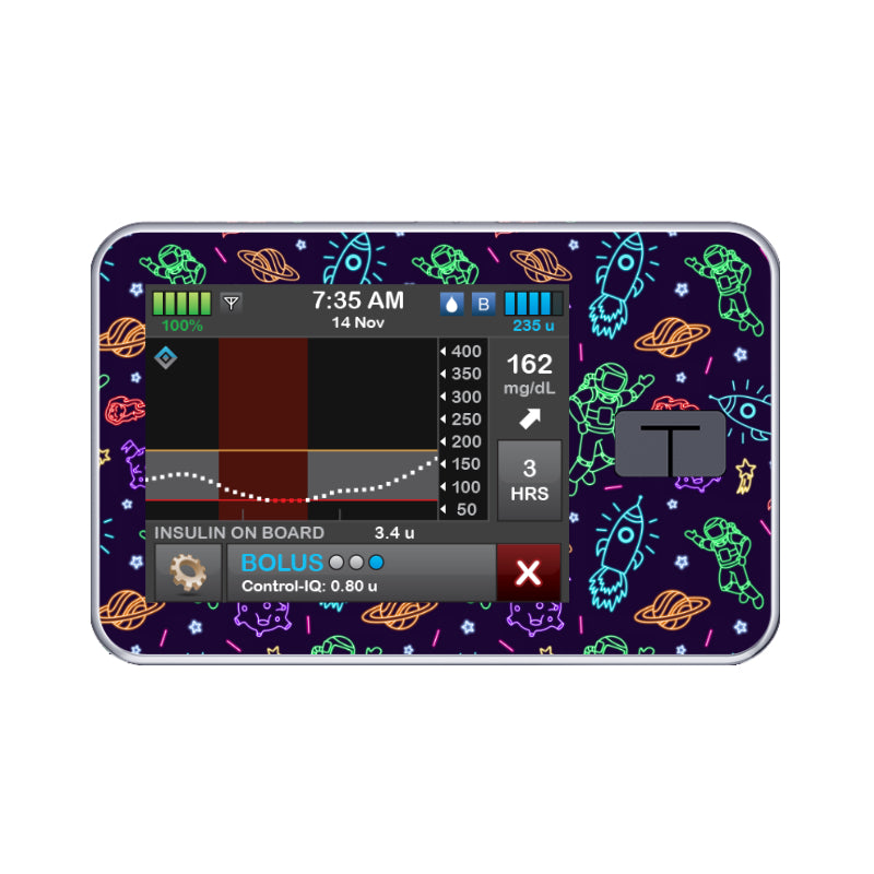 T:slim Cover Sticker (Neon Space) - Diabeticsupply.co.uk