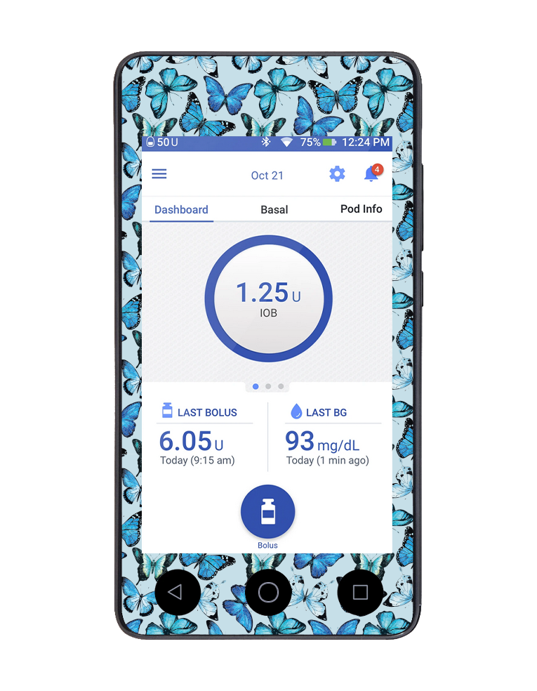 Omnipod DASH Cover (Butterfly Blue)