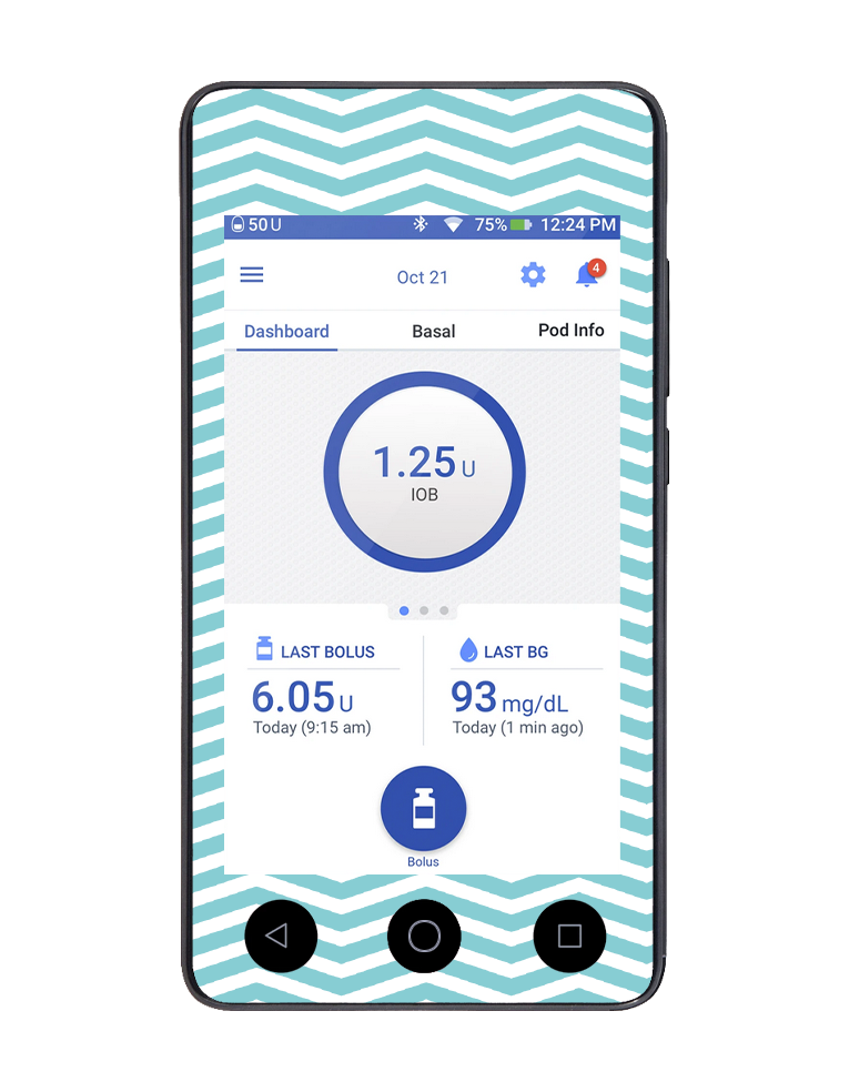 Omnipod DASH Cover (Mint Chevron)