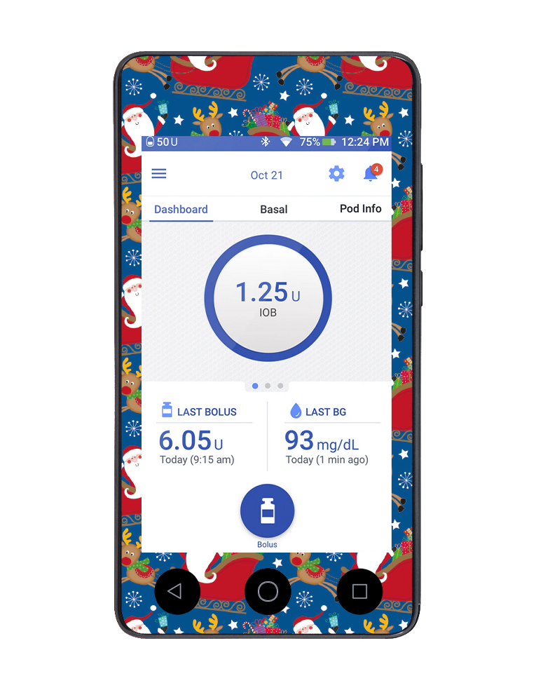 Omnipod DASH Cover (Sleigh Ride)