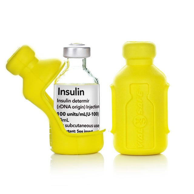 Vial Safe Impact Resistant Medication Vial Protector (Sunshine Yellow) - 2 Pack