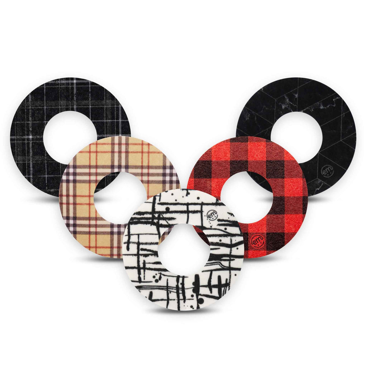 ExpressionMed Freestyle Libre 2 Patterns & Plaids Variety Patch 5 Pack