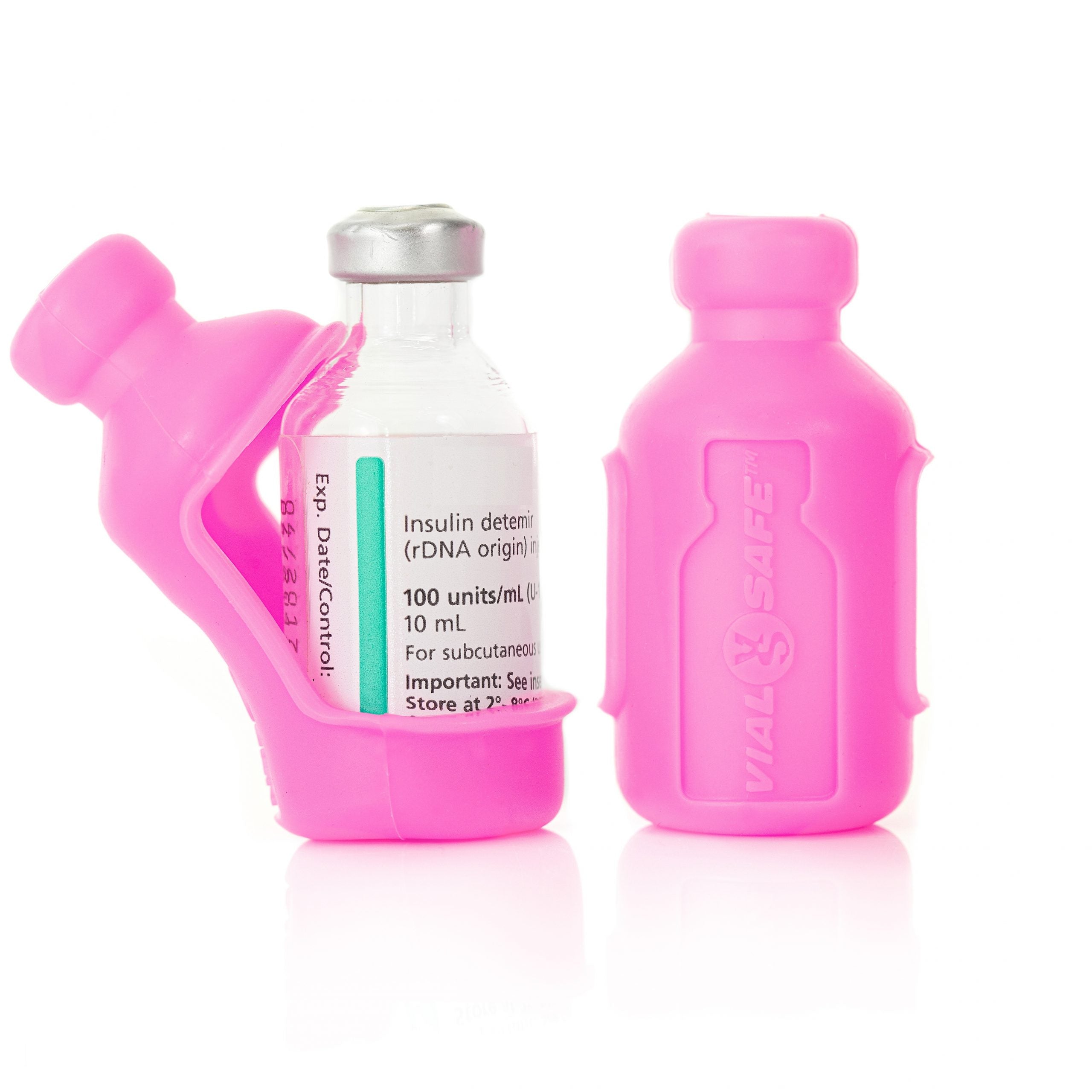 Vial Safe Impact Resistant Medication Vial Protector - 4 Pack (Clear, Pink, Tie-Dye Pink, Raspberry Sorbet)