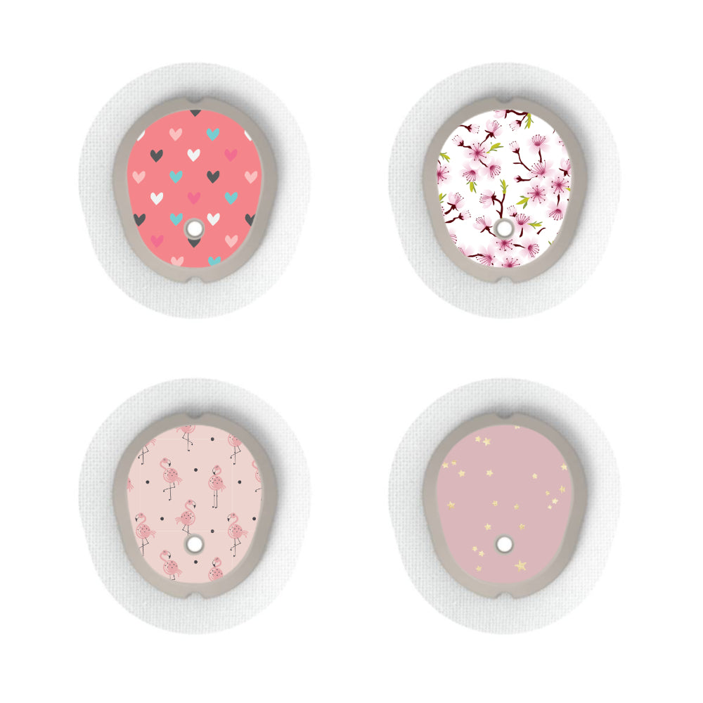Dexcom G7/Dexcom ONE+ Sensor Sticker (Pretty &#39;n&#39; Pink) 4pk