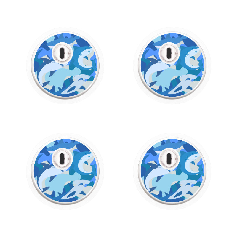 Freestyle Libre 3 Sensor Sticker (Shark Camo) 4pk