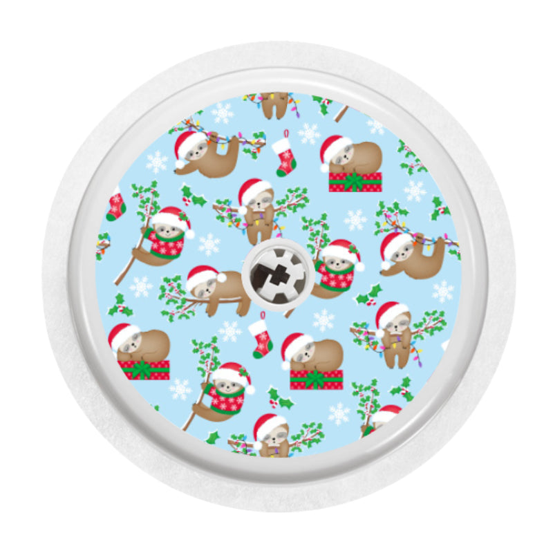 Freestyle Libre 2 Sensor Cover Sticker (Sloth Santas)