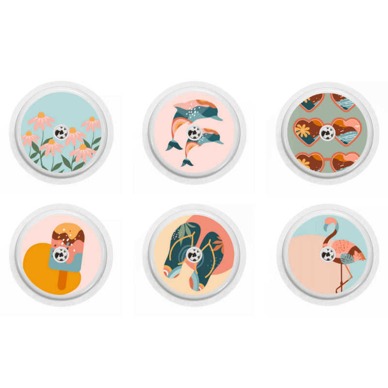Freestyle Libre 2 Sensor Stickers (Summer Holiday 6 Pack)