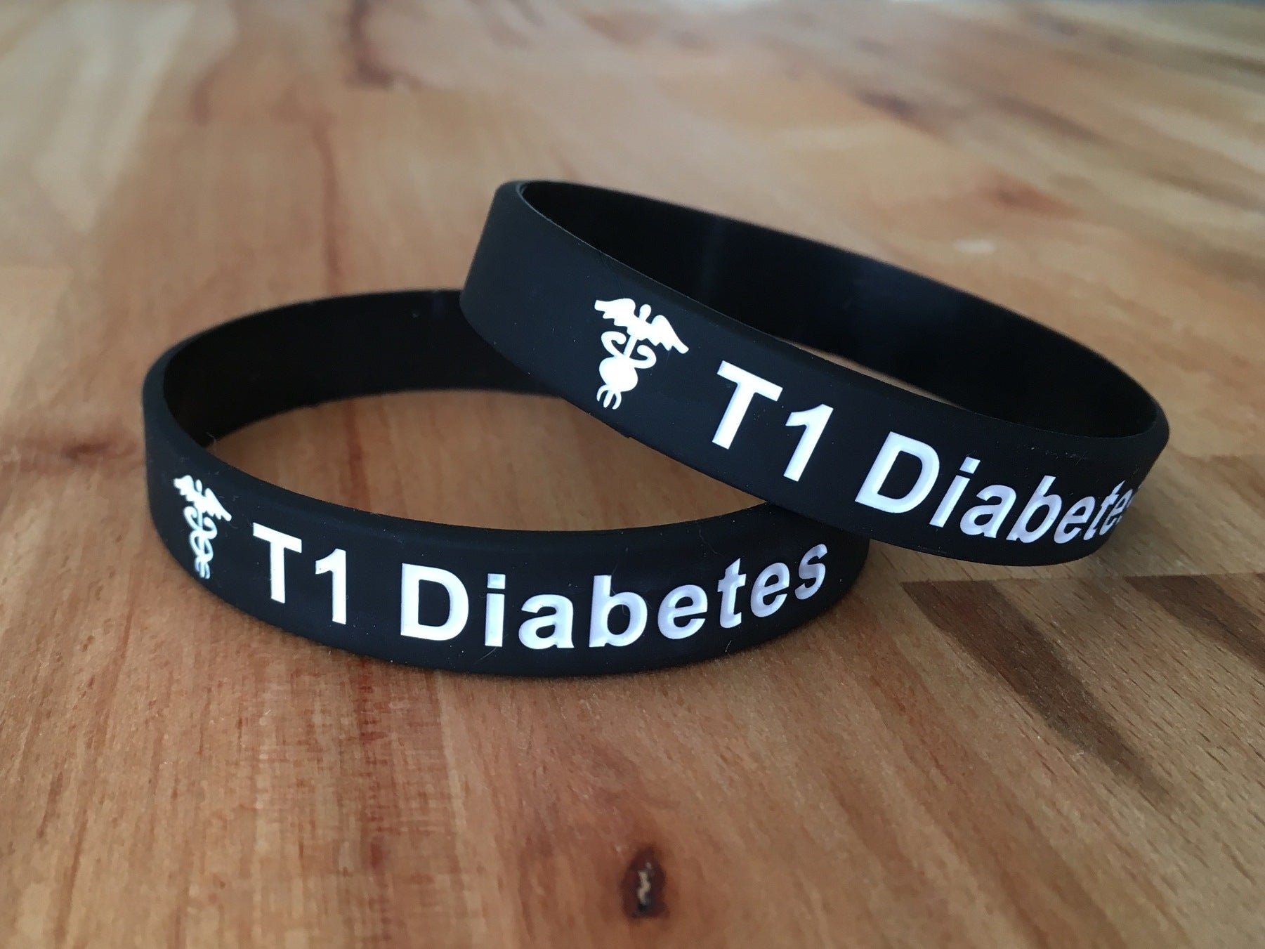 T1 or T2 Diabetes Silicone Wristband