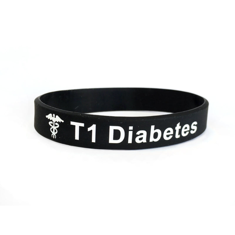 T1 or T2 Diabetes Silicone Wristband