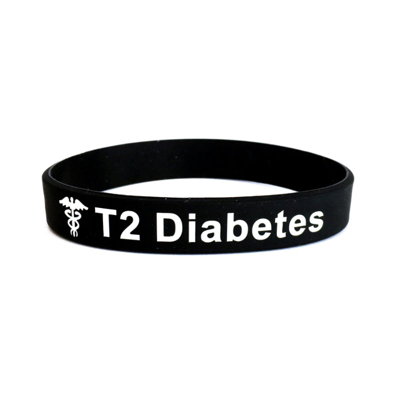 T1 or T2 Diabetes Silicone Wristband